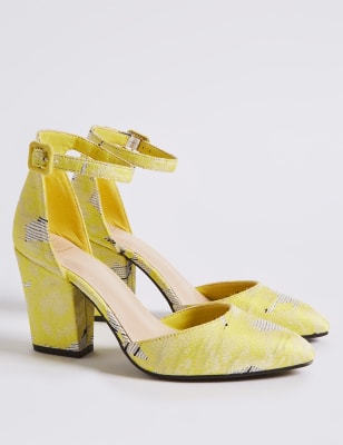 Yellow ankle 2024 strap shoes