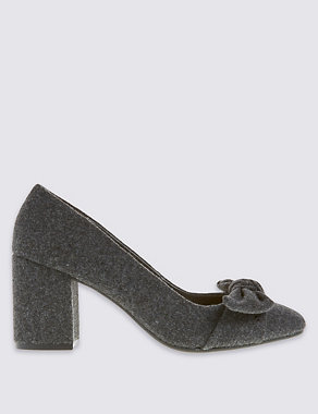 Block Heel Bow Court Shoes with Insolia® Image 2 of 6