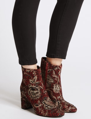 Marks and spencer red ankle cheap boots