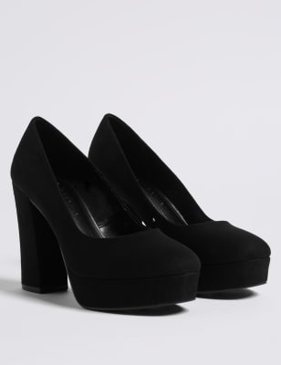 platform block heels closed toe