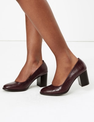 Brown court outlet shoes block heel