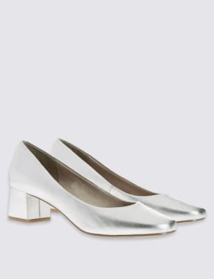 Grey block hotsell heel court shoes