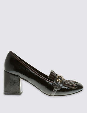 Block Heel Fringe Loafers with Insolia® Image 2 of 6