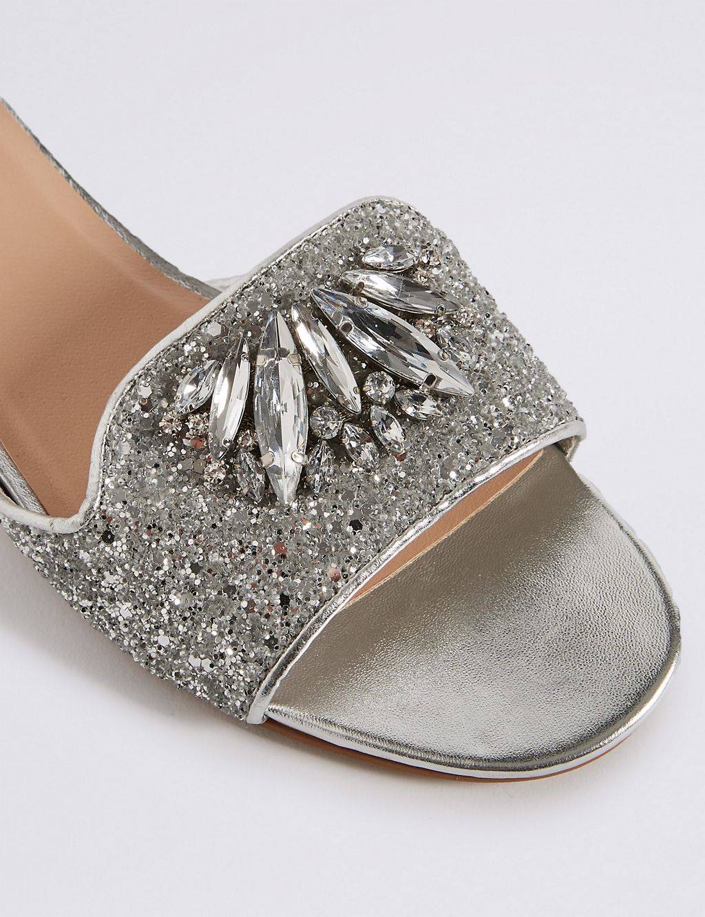Block Heel Jewel Sparkle Mule Sandals 6 of 6