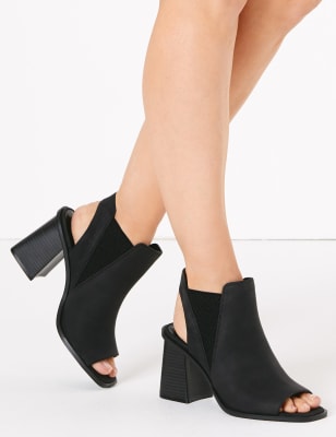 Open toe on sale black boots