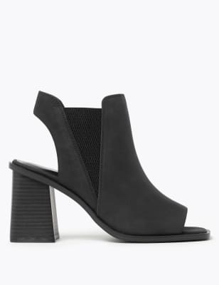 Block Heel Open Toe Shoe Boots M S Collection M S