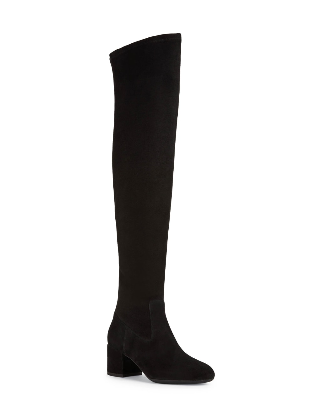 Over the knee suede boots block heel hot sale