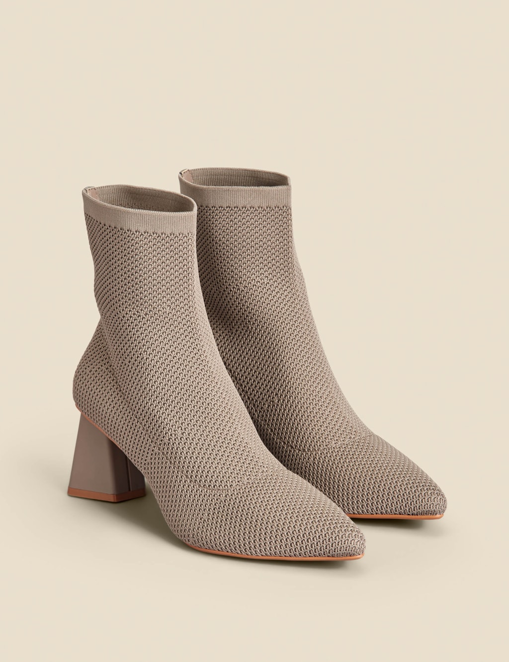 Block Heel Pointed Sock Boots SOSANDAR M&S