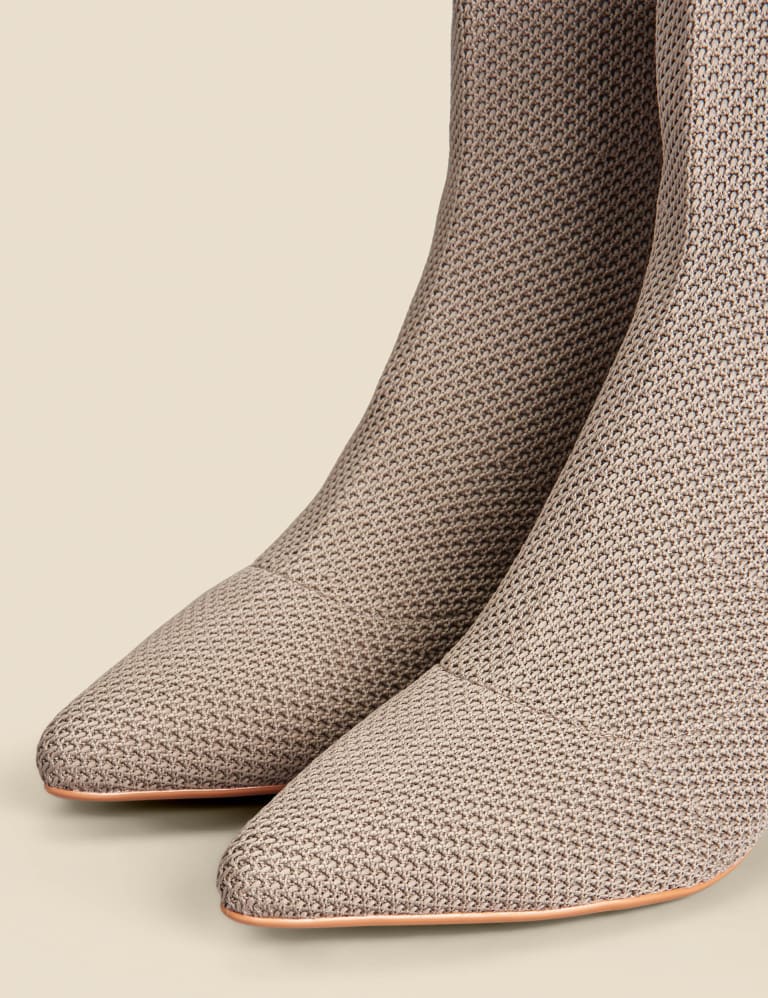 Block Heel Pointed Sock Boots SOSANDAR M S
