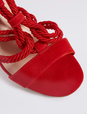 Red sales rope sandals