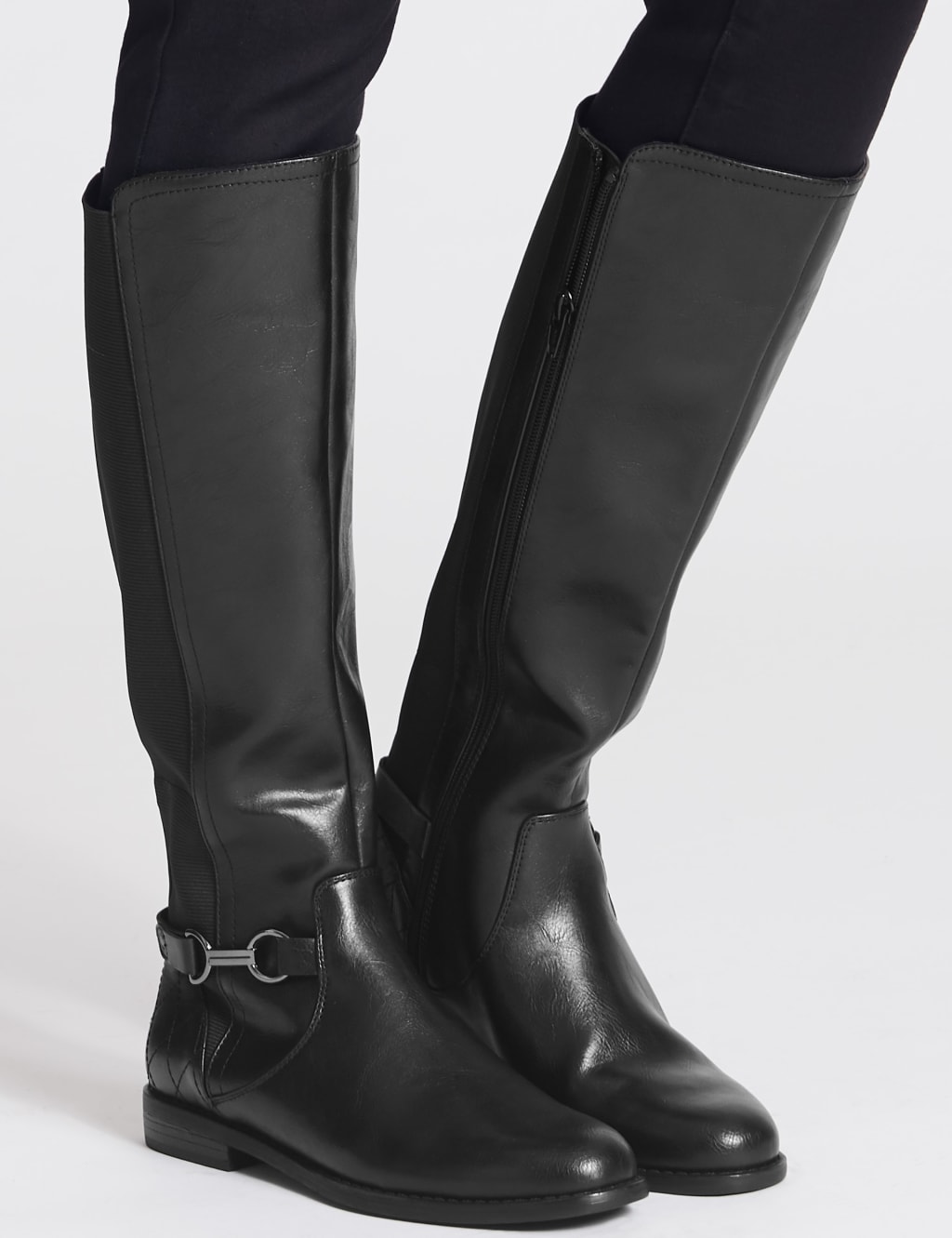 side zip knee high boots