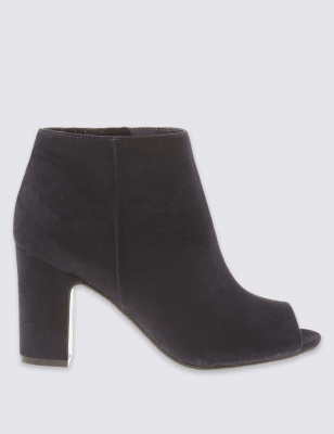 Grey peep toe hot sale ankle boots