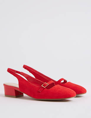 block heel slingback court shoes