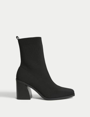 Short heel shop sock boots