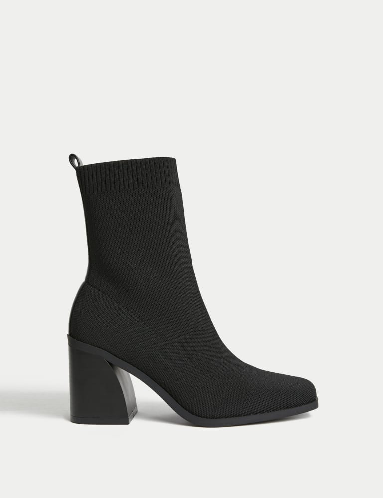 Sock boots heels black deals