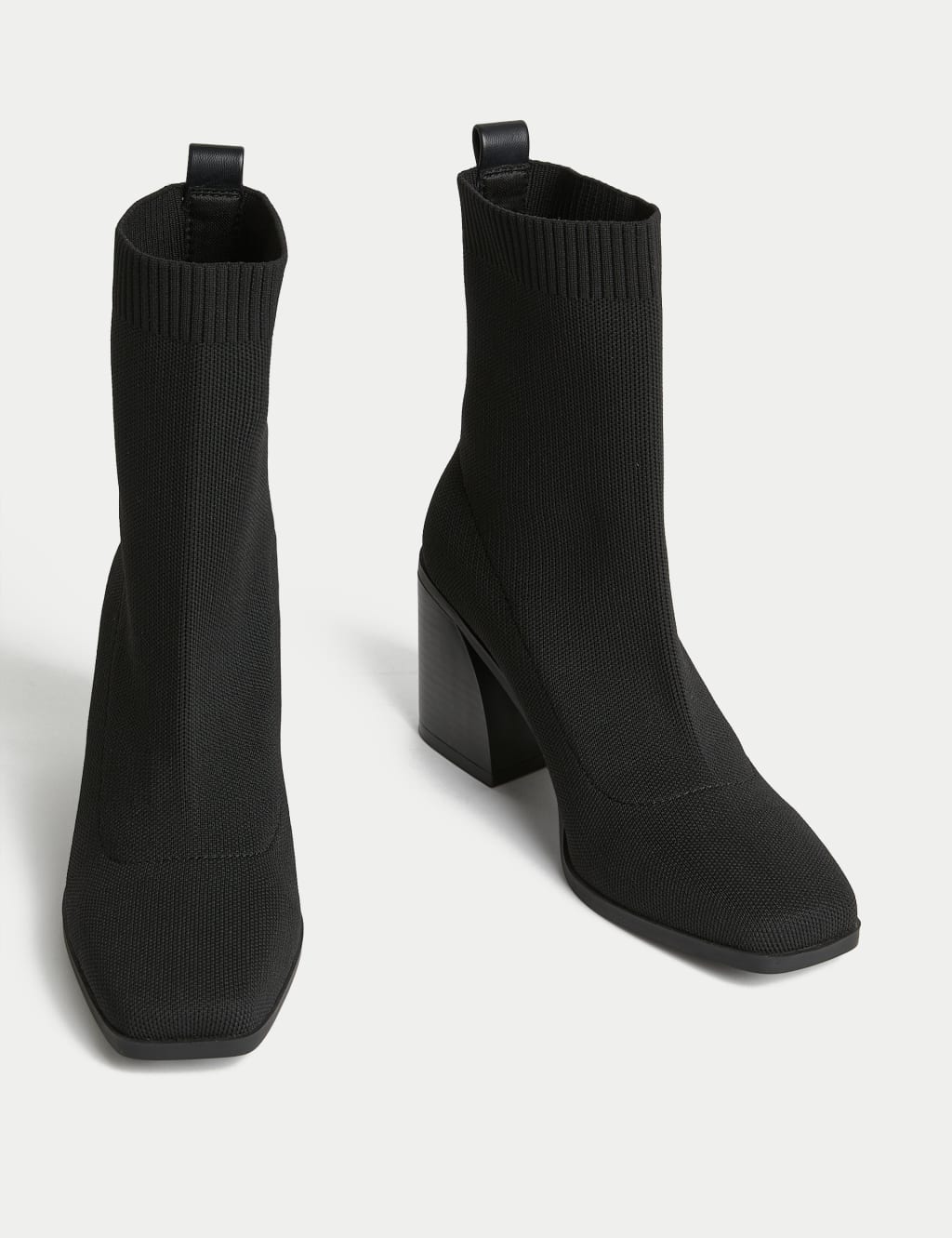 Heeled black sock boots sales