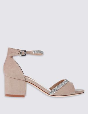 Block Heel Sparkle Sandals with Insolia® Image 2 of 6
