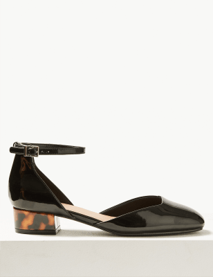 block heel square toe shoes
