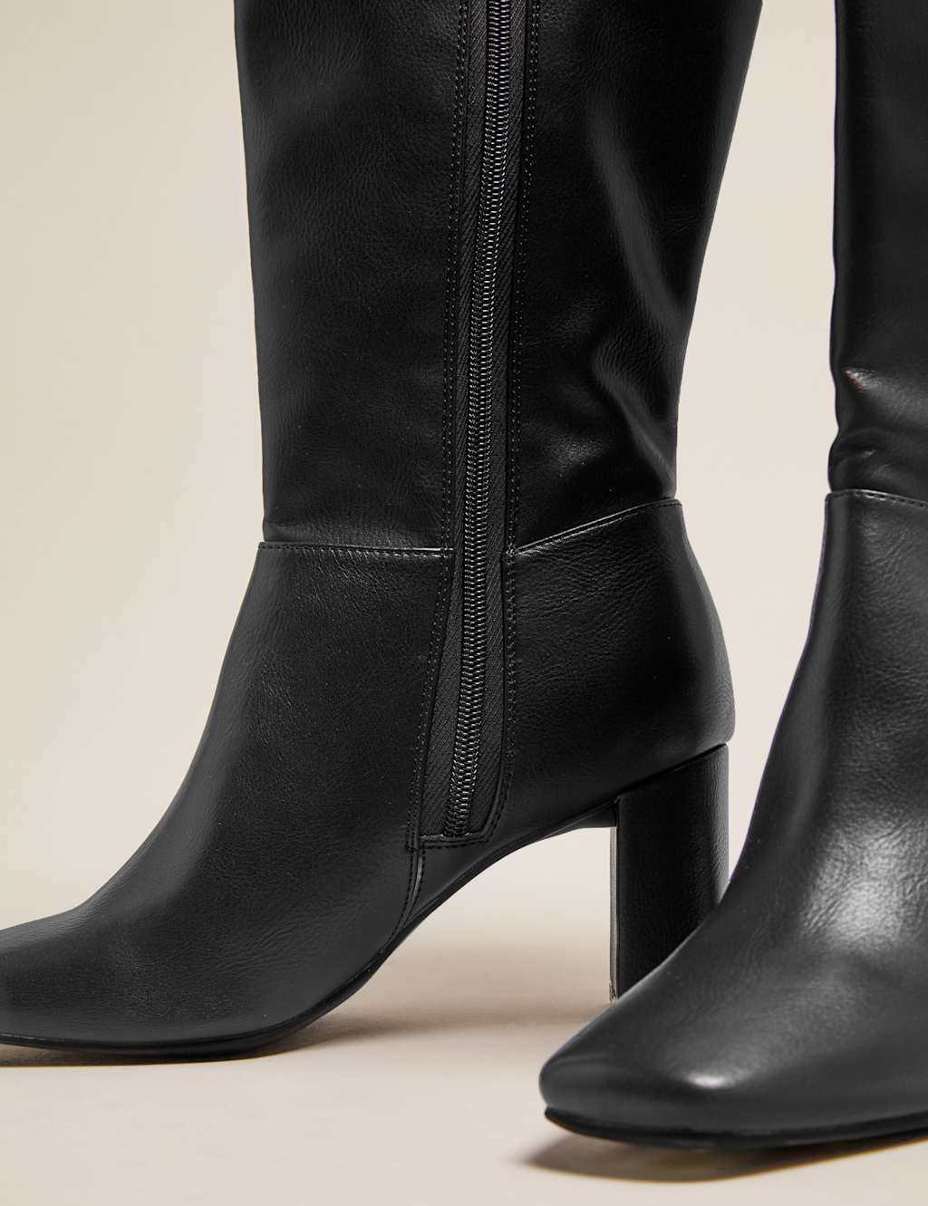 Block Heel Square Toe Knee High Boots 5 of 5