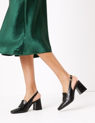 Square toe store slingback heels