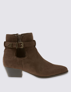 Block Heel Western Trim Ankle Boots with Insolia® Image 2 of 6