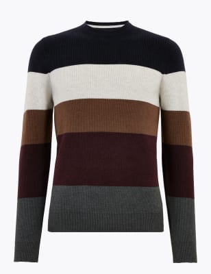 striped crew neck jumper