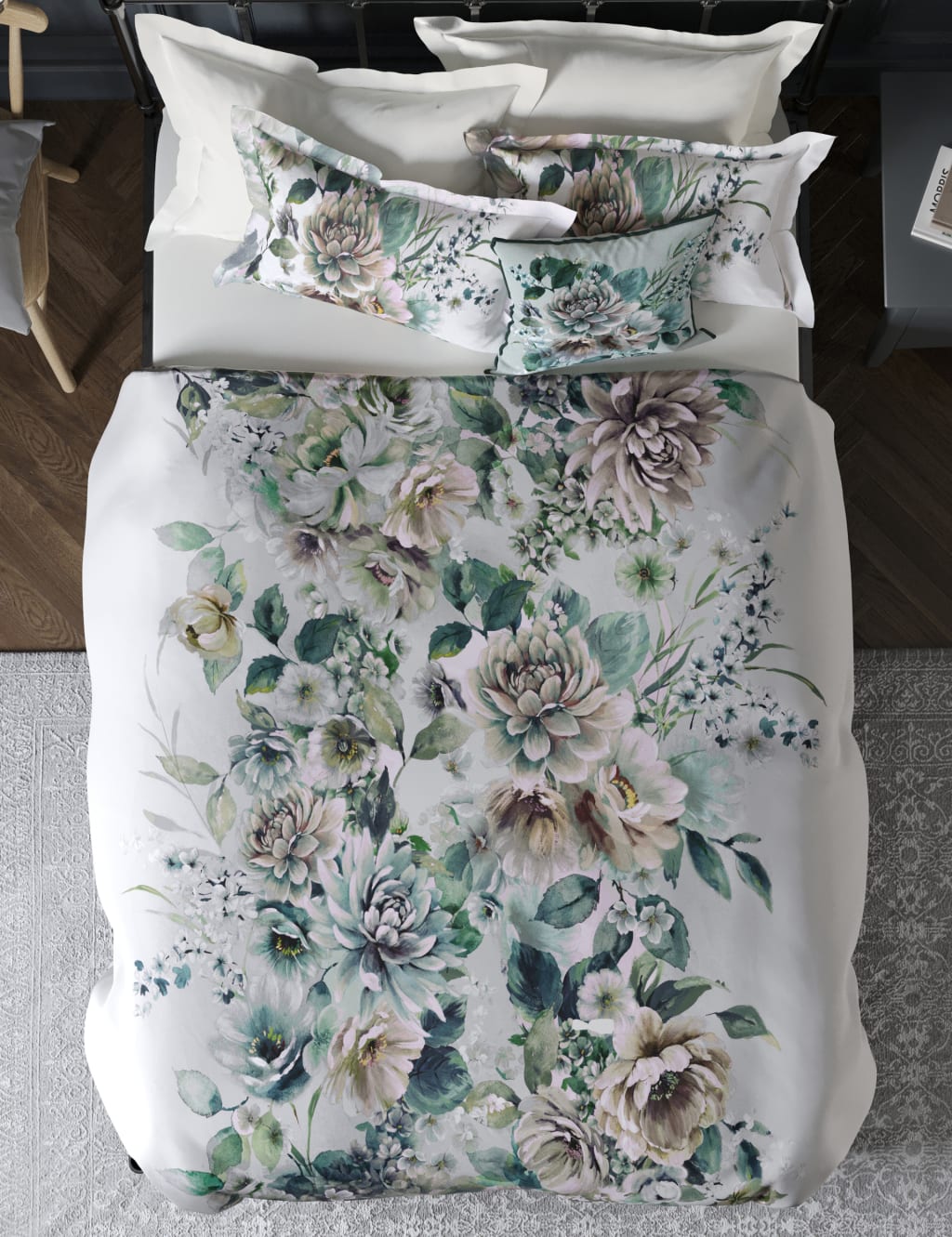 Blossom Floral Sateen Bedding Set 4 of 4