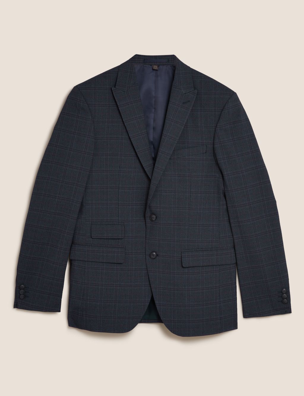 Blue Brown Slim Fit Check Jacket | M&S Collection | M&S