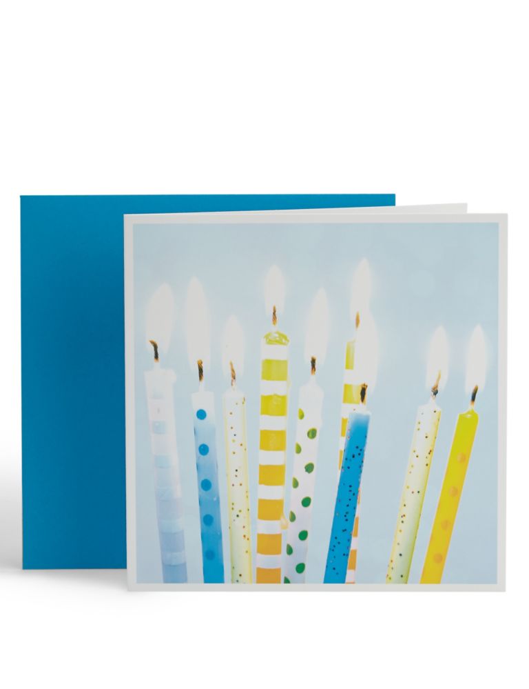 Blue Candles Blank Card 1 of 2