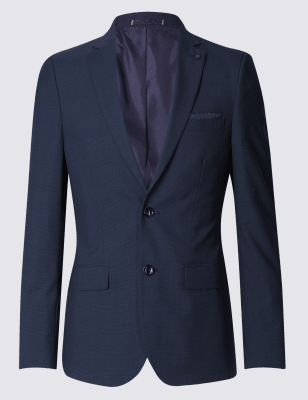 Contemporary Women's 2 Button Suit Jacket (Long), Navy