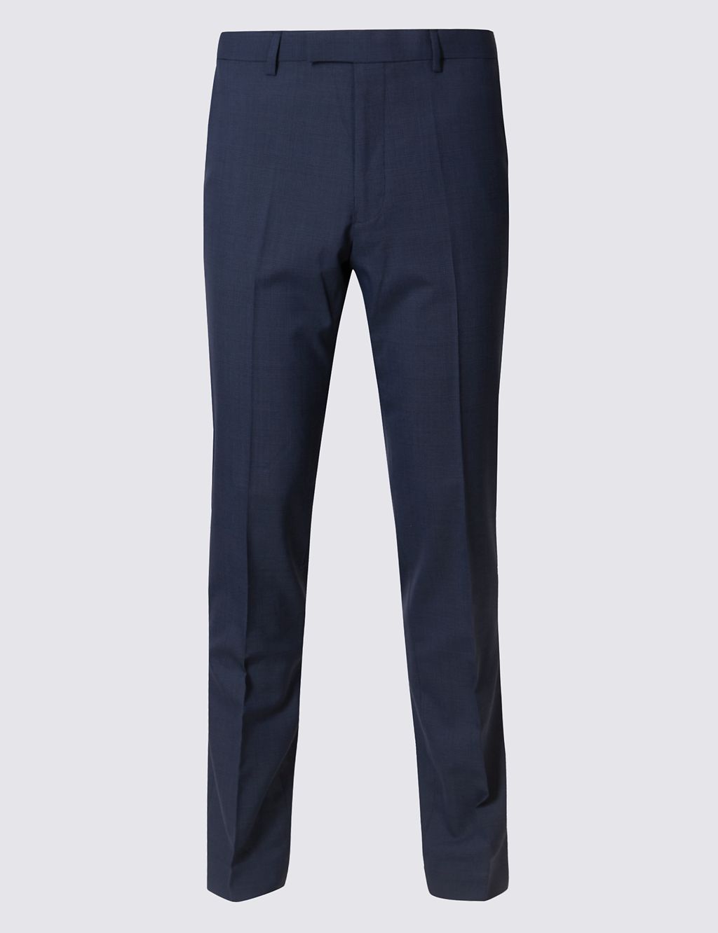 Blue Checked Modern Slim Fit Trousers 1 of 5