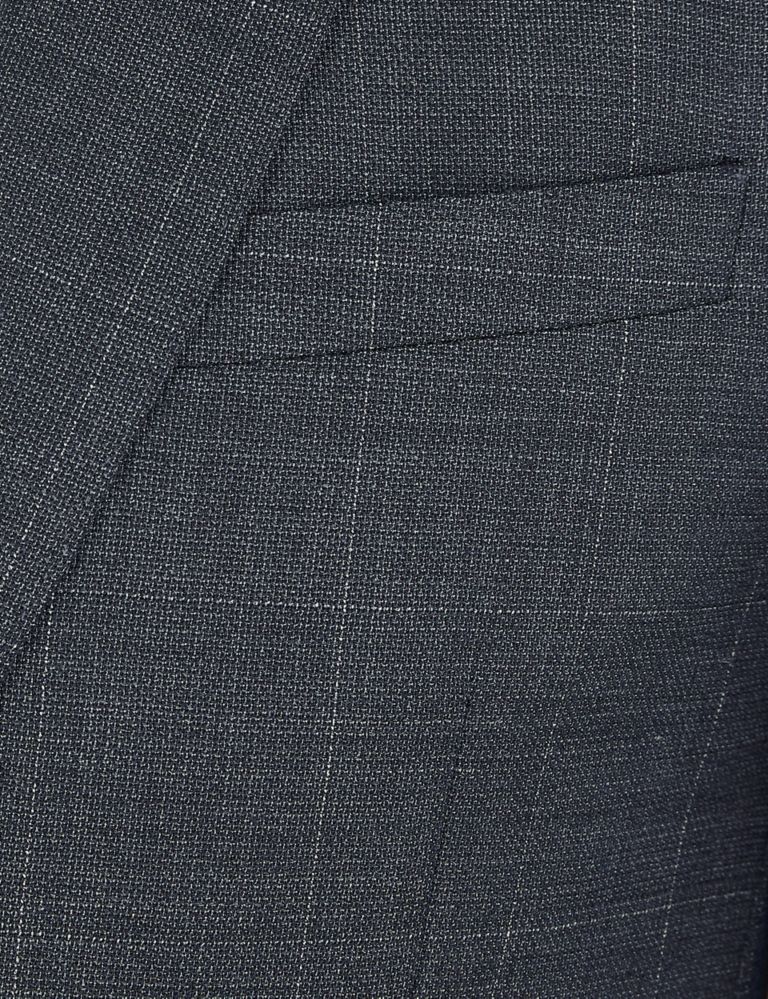 Blue Checked Slim Fit Wool Jacket 7 of 7