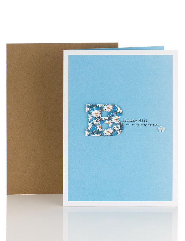 Blue Floral Birthday Card | M&S