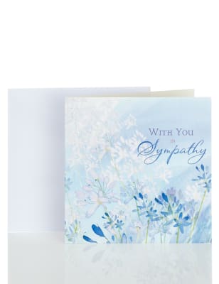 Blue Floral Sympathy Greetings Card M&S