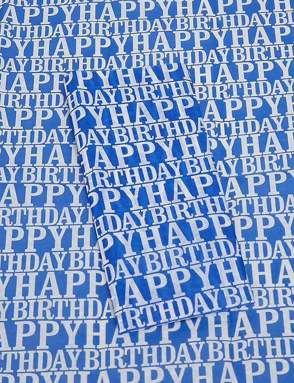 Blue Happy Birthday Tissue Paper Image 1 of 1