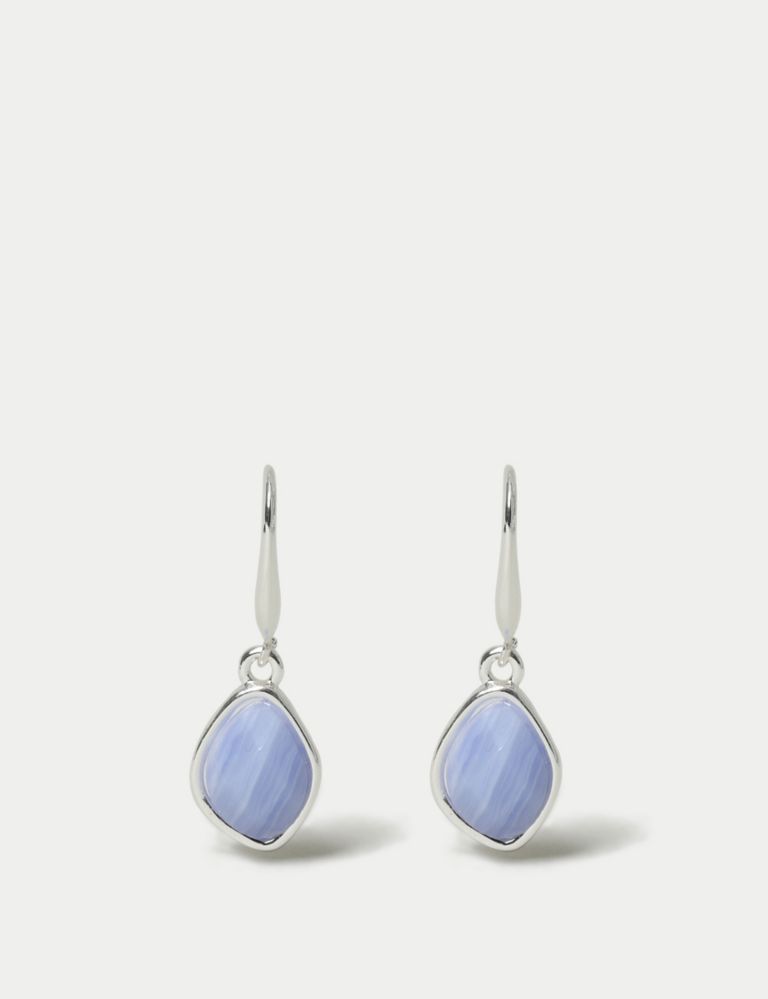 Blue Lace Agate Drop Earrings 1 of 3
