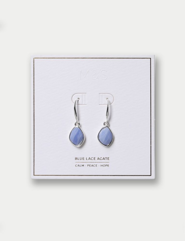 Blue Lace Agate Drop Earrings 2 of 3