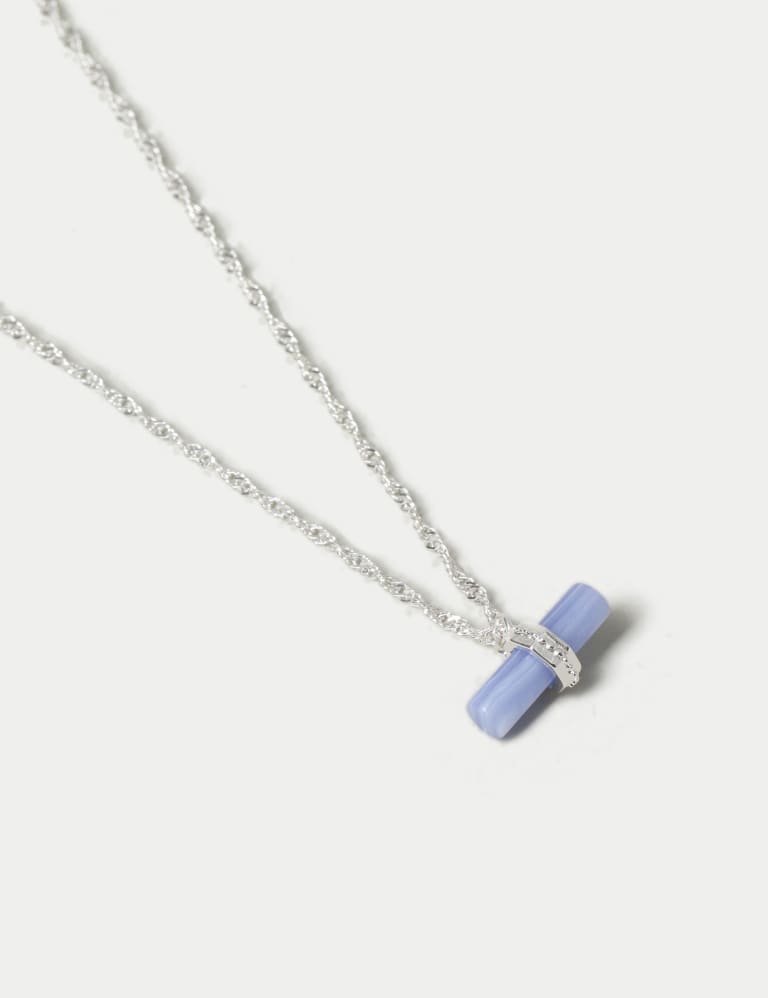 Blue lace agate sales necklace