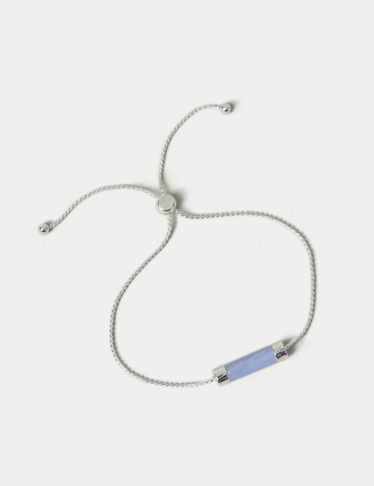 Blue Lace Agate Stretch Bracelet 3 of 3