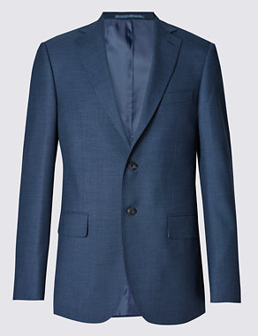 Blue Regular Fit Wool Jacket Image 2 of 8