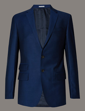 Blue Slim Fit Wool Jacket Image 2 of 9