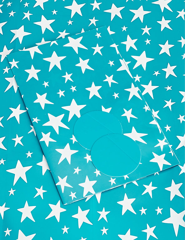 Blue Stars Sheet Wrapping Paper Image 1 of 1