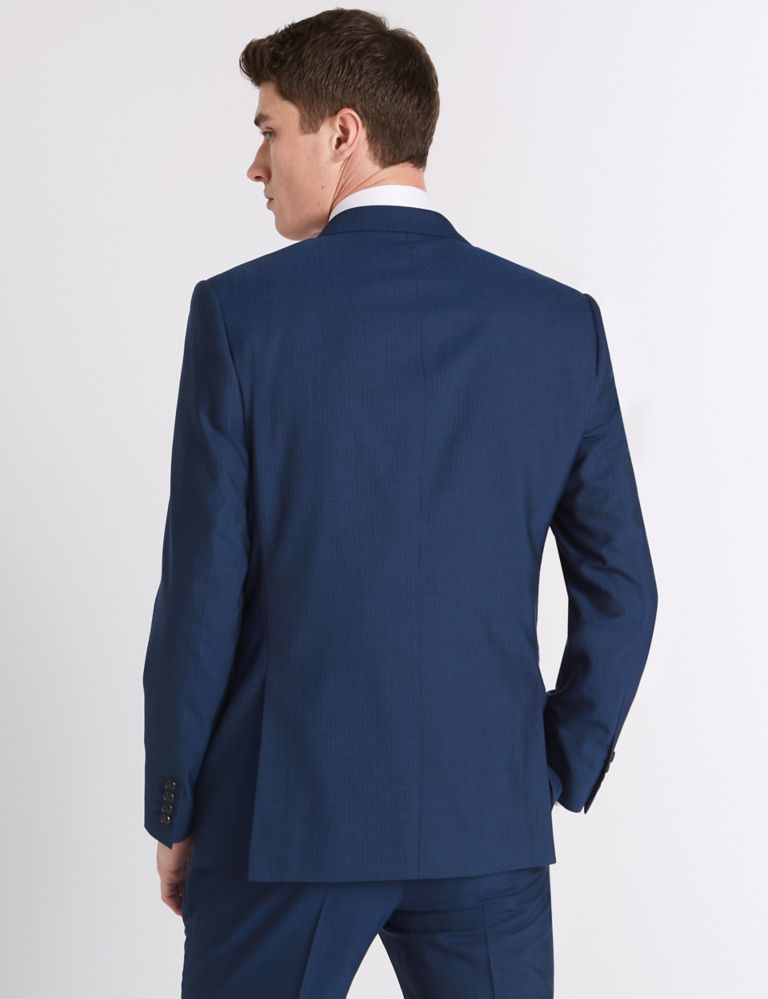 Blue Striped Tailored Fit Wool Jacket 5 of 8