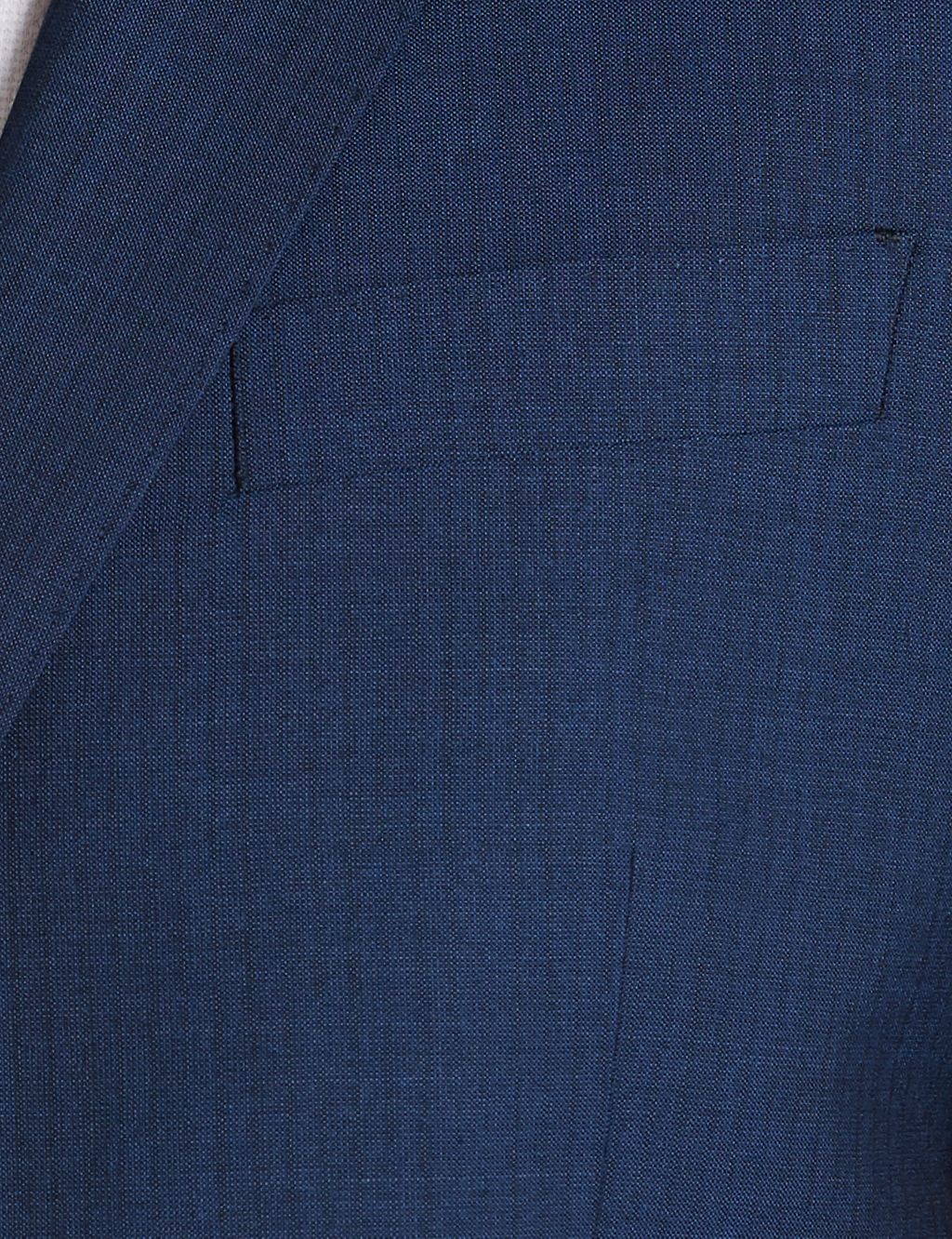 Blue Striped Tailored Fit Wool Jacket 6 of 8