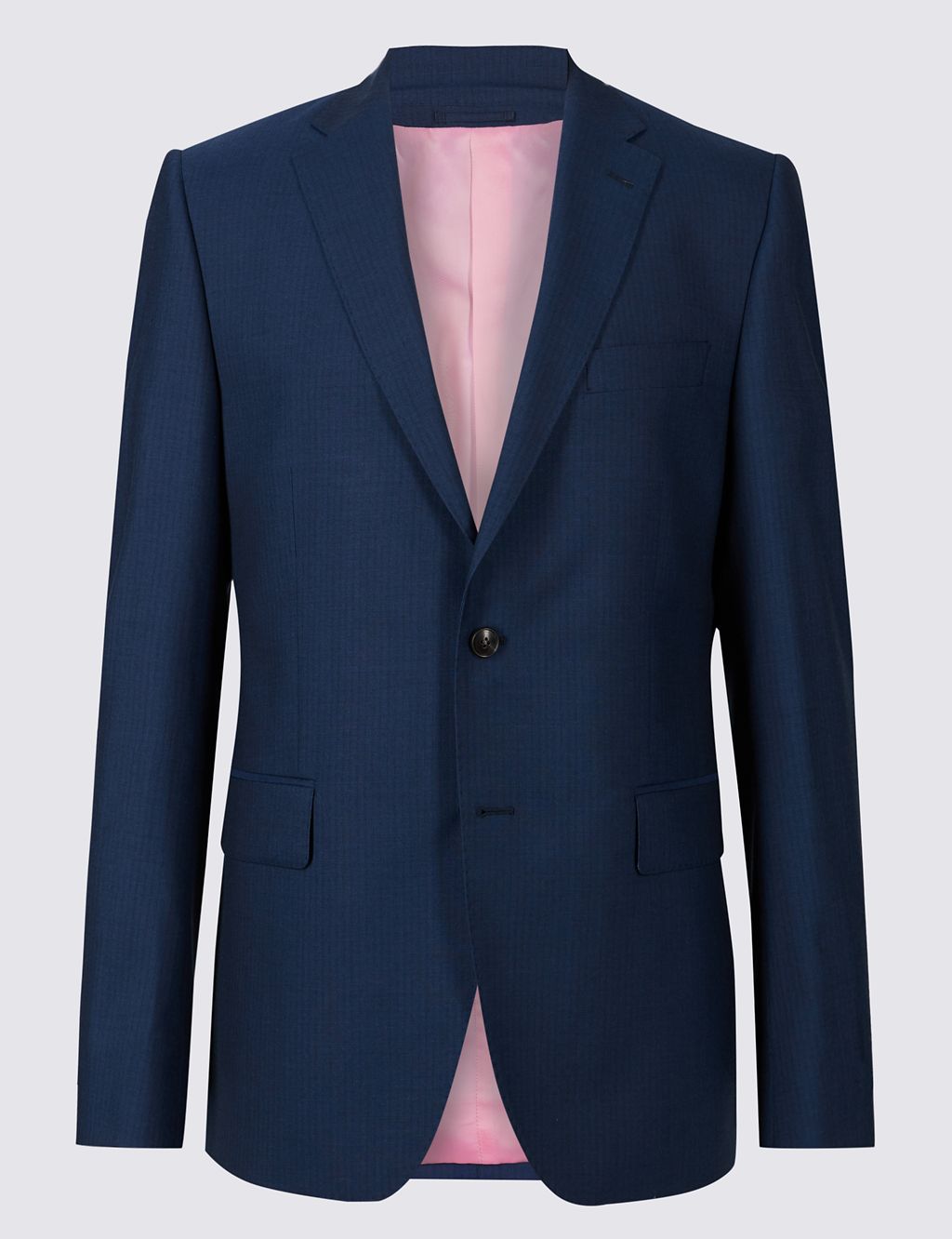 Blue Striped Tailored Fit Wool Jacket 1 of 8