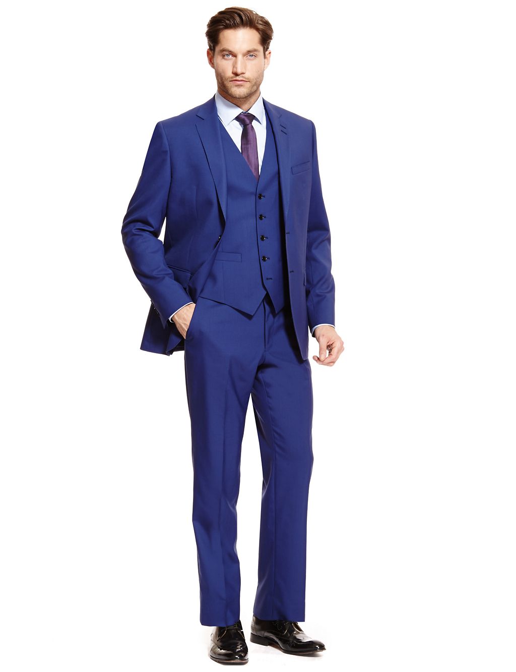 Blue Tailored Fit 2 Button Jacket 3 of 6