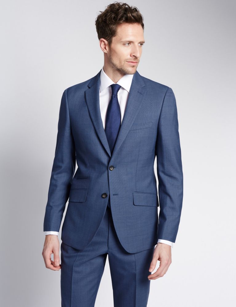 Blue Tailored Fit Jacket 3 of 7