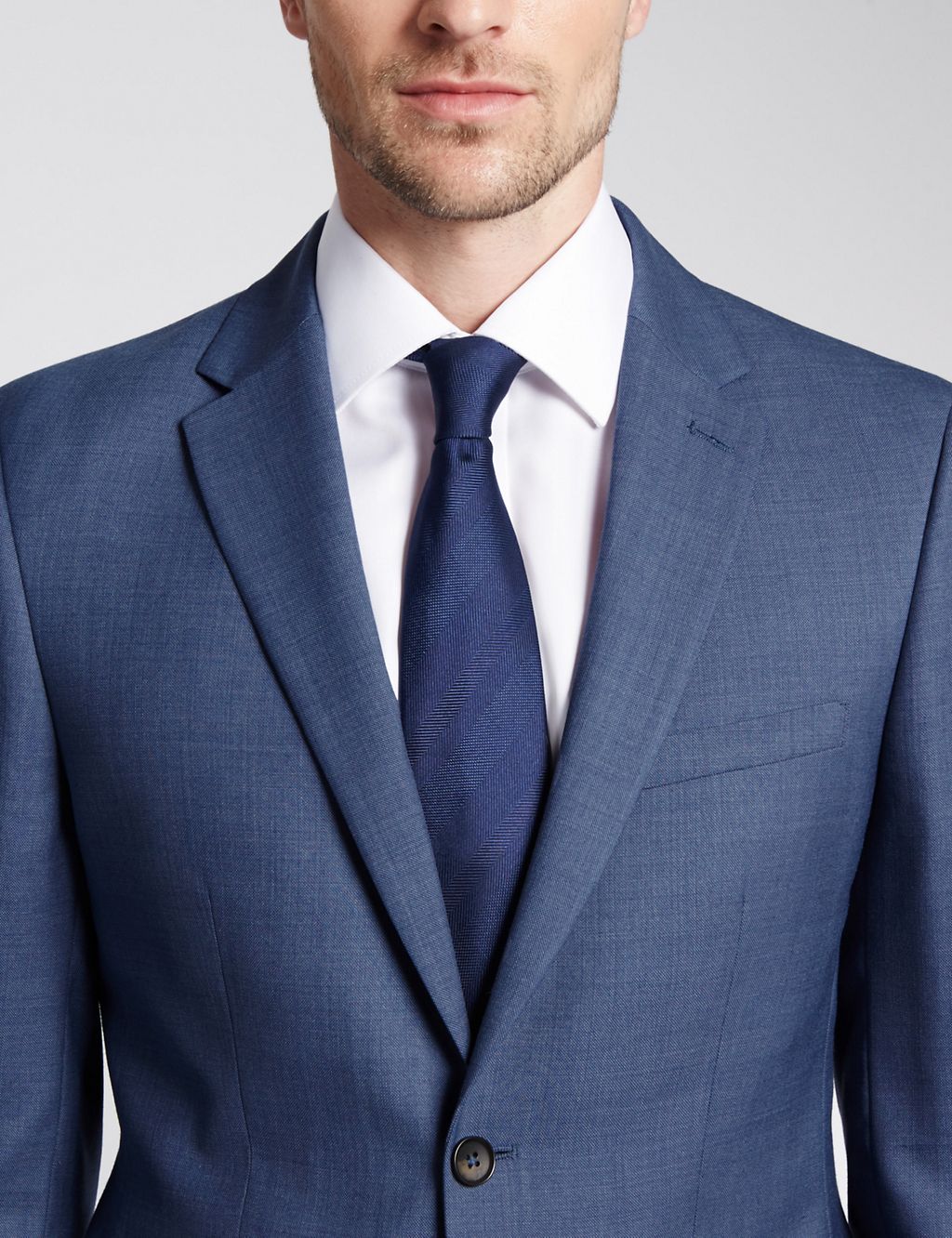 Blue Tailored Fit Jacket 5 of 7
