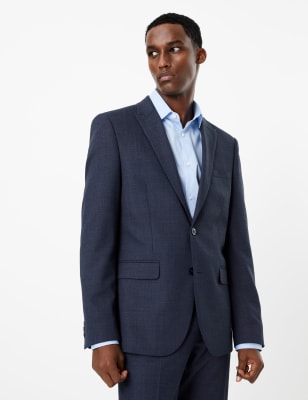 Blue Textured Skinny Fit Jacket with Stretch | Limited Edition | M&S