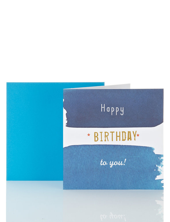Blue Wash Birthday Card Image 1 of 2